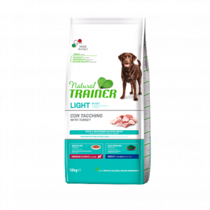 Natural Trainer Medium Maxi Light in Fat Adul, cibo secco cane natural trainer, cibo secco per cani natural trainer, natural trainer per cani adulti, trainer natural weight care medium maxi,