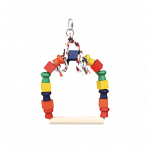 ALTALENA AD ARCO PER UCCELLI IN LEGNO COLORATO TRIXIE