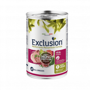 exclusion monoproteico vitello, exclusion monoprotein cane, Exclusion Noble Grain All Breeds Adult,
