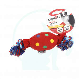 Camon caramella in peluche e corda rosso,