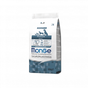 Monge Adult All Breeds Monoprotein Trota kg.2,5, crocchette monge trota,