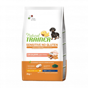 natural trainer sensitive no gluten, natural trainer gusto salmone, crocchette natural trainer, crocchette sensitive,