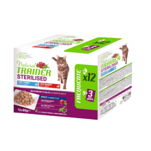 Natural Trainer Multipack Adult Sterilised Tonno-Manzo 12x85 gr, Natural Trainer,