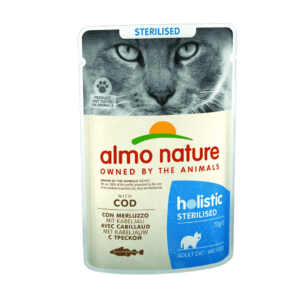 Almo Nature Holistic Sterilized con Merluzzo 70gr, Almo Nature, bocconcini in salsa Almo,