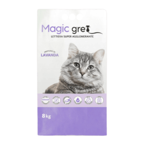 Magic Grey Lavanda, Cesar Pet, lettiera per gatti, lettiera in bentonite, lettiera agglomerante,